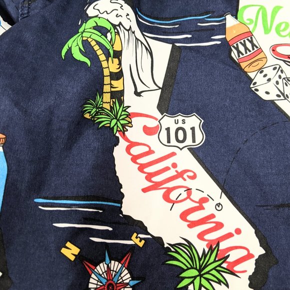 🔥Host Pick🔥 Ecko Unltd. Navy Blue State Print Board Shorts SZ 36 - Picture 5 of 13